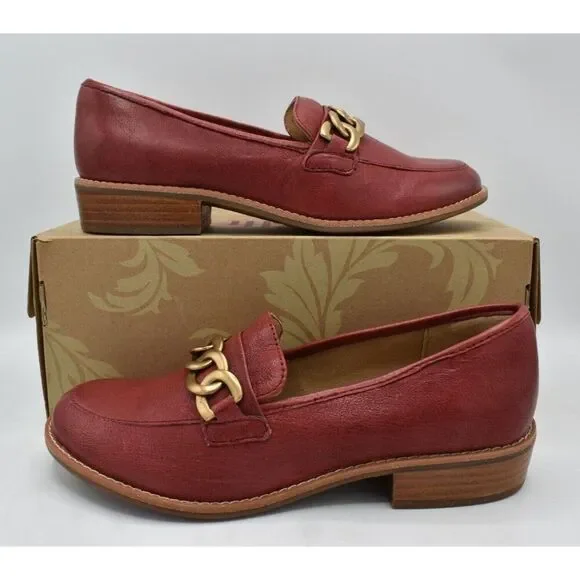 Sofft Womens Size 7.5 Nevara Tango Red Leather Slip On Loafers Shoes - Picture 3 of 12